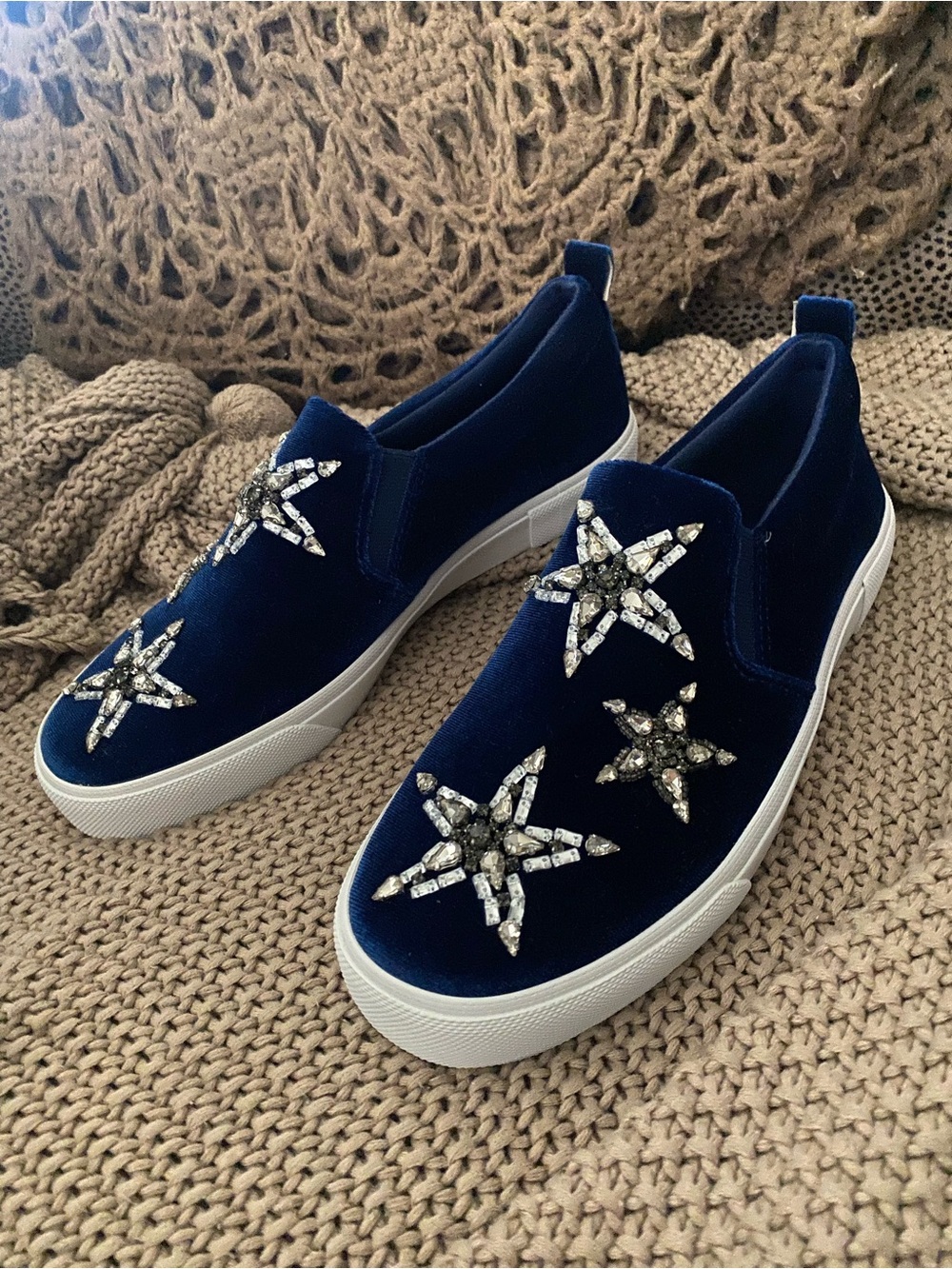 Jessica Simpson rhinestone blue Cleve loafers 8.5 NEW
